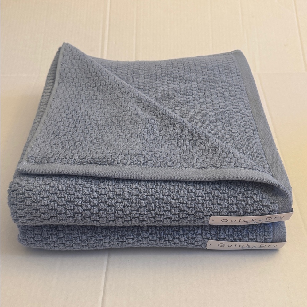 2pc TRULY LOU Quick Dry 100% Cotton Bath Towel Set - Moonstone2 - Blue - Picture 2 of 3